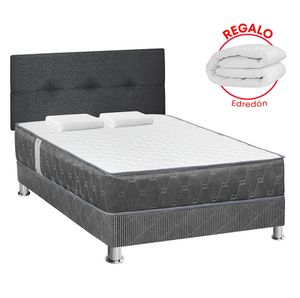 Juego de Dormitorio FORLI Acqua 2 Plazas + Edredón