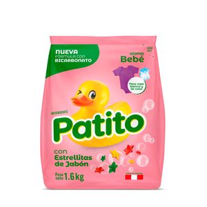 Detergente en Polvo PATITO Bicarbonato Bebé Ultra Bolsa 1.6Kg