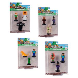 Figuras Timbre MINECRAFT Pack 3un