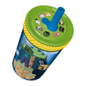Vaso MINECRAFT Drop Safe C/Paja 370ml