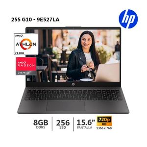Laptop HP 255 G10 AMD Athlon Silver 7120U-15.6″ HD-8Gb Ram DDR5-256Gb SSD-Windows-9E527LA