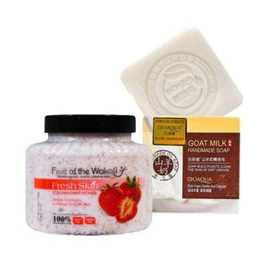 Exfoliante Corporal de Fresa + Jabón Natural Leche de Cabra
