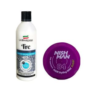Shampoo Capilar Tre + Cera Fijadora de Cabello 04 Nishman