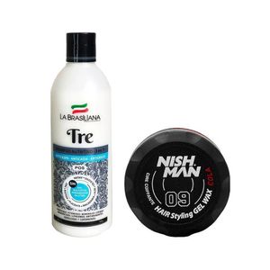 Shampoo Capilar Tre + Cera Fijadora de Cabello 09 Nishman