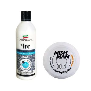 Shampoo Capilar Tre + Cera Fijadora de Cabello 06 Nishman