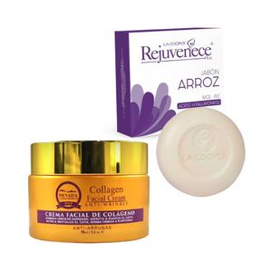 Crema Facial Antiarrugas + Jabón Arroz & Acido Hialuronico