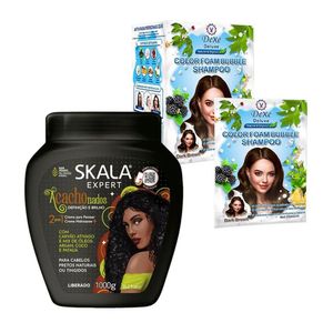 Máscara capilar Skala Acachonados + Shampoo Marrón oscuro