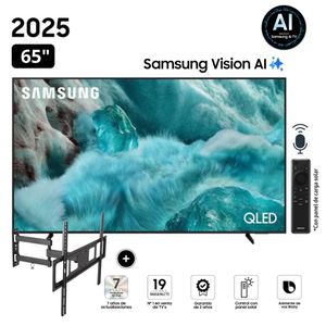 Televisor Samsung QLED 65 Visión AI Smart TV QN65Q7F + Rack Giratorio