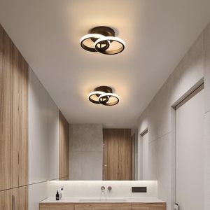 Lampara De Techo Pasillo Led Circular Negro Incluye Control Remoto