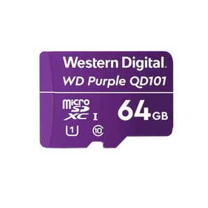 Memoria Flash WD Purple 64GB microSD para cámaras de videovigilancia - Alta velocidad y fiabilidad