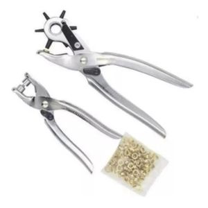 Set Alicates Sacabocados Ojetillo Y Presa Mas Accesorios