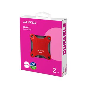 SSD portátil ADATA SD620 de 2TB en rojo – Compatible con PC, PS y Xbox, alta velocidad USB