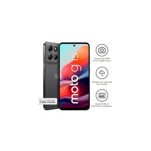 Smartphone Motorola Moto G15 256GB 4G, Pantalla 6.7" Full HD, Octa-Core, 50MP Cámara, Batería 5200m