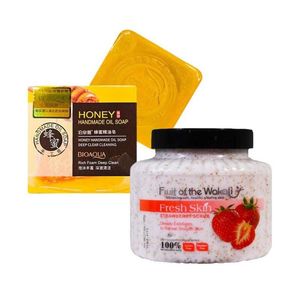 Exfoliante Corporal de Fresa + Jabón Natural con Extracto de Miel