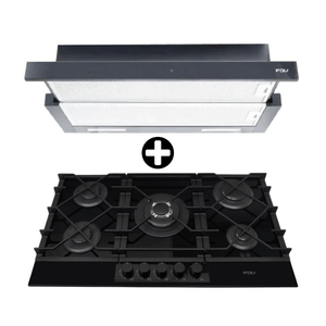 COMBO Cocina Encimera FDV Signature 5 hornillas 90cm + Campana Extraíble 90cm FDV Urban Negro