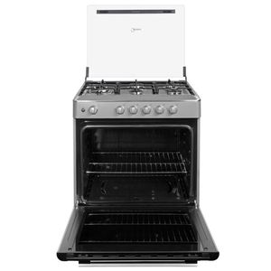 Cocina a gas 30" Midea 5 hornillas Venus Silver MGS30FS2LBAMB