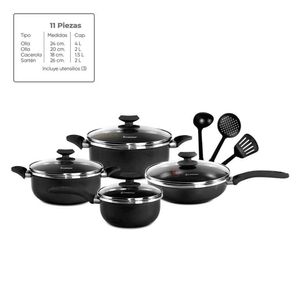 Set de Ollas Antiadherentes FZ-1625T-2 Negro