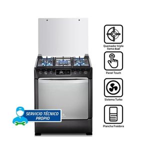 Cocina a Gas Indurama 5 hornillas NIZA ZAFIRO Negro.