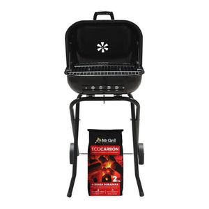 Parrilla Practica 300 + Eco Carbón Ecológico 2 kg