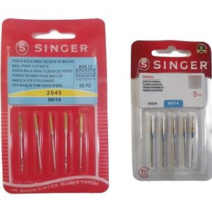 Aguja Singer Punta Bola por 5 Blister