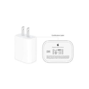 Cargador Apple Original USB-C 20W carga rápida Blanco