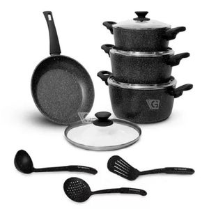 Juego de Ollas 11Pzas Ultra Granito FZ-X1713M Negro
