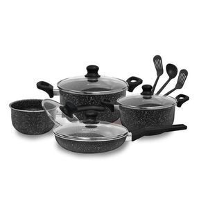 Juego de ollas antiadherente 11PZAS FZ-X1705M Negro