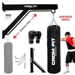 Rack Sistema de Riel soporta 300kg-Soporte Saco de Box GYM