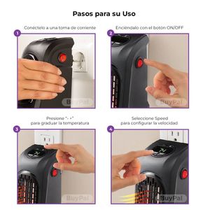 Calefactor Portatil Regulable 400W Temporizador