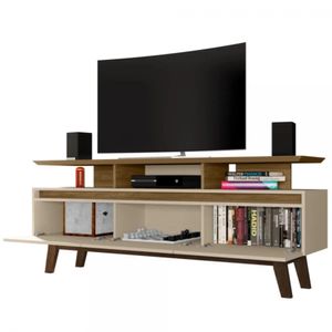 Mesa de TV Rústica Sofía color Blanco/Marrón TU MESITA 3 puertas