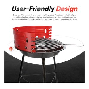 Port Sistema de Ventilación Dual Parrilla de Carbón Pequeña para Patio Trasero Campamento Barco