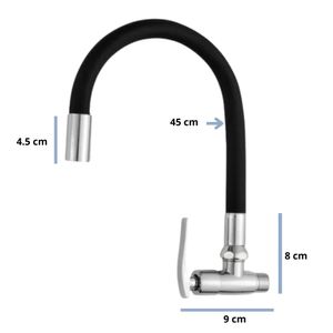 Llave Caño para Pared Flexible Negro C&A 126245
