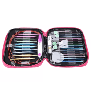 Agujas de Tejer Circulares Intercambiables de Aluminio 40 Piezas