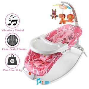 Silla Mecedora  Musical con Vibrador Ocean Rosado