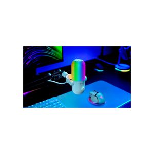 Micrófono Razer Seiren V3 Chroma USB para Streaming, Supercardioide, Sensor Touch, Blanco Silencios