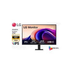 Monitor LG 32U631A de 32" QHD IPS, 100Hz, con conectividad USB-C para una experiencia visual impres