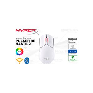 Mouse gaming HyperX Pulsefire Haste 2 inalámbrico blanco, ultra ligero y rápido para jugadores avan