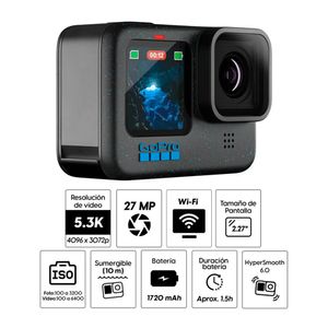 Cámara GOPRO HERO 12 5.3K 27MP Negro