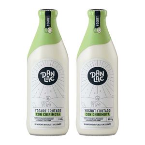 Pack Yogurt DANLAC Frutado de Chirimoya Botella 900g + Wafer FIELD Cua Cua Paquete 9un x 2un