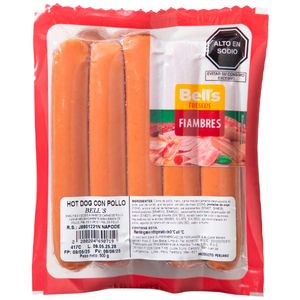 Hot Dog de Pollo BELL'S Paquete 500g