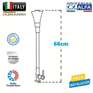 Llave para Cocina al Mueble Flexible Monocomando Mezcladora Negro ALF-2095