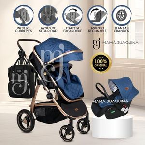Coche Travel System «SPEED PRINCE» con Porta bebé Blue