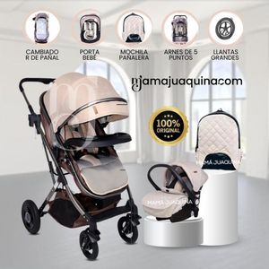 Coche Moisés Travel System «STAR VIP» con Porta bebé Beige