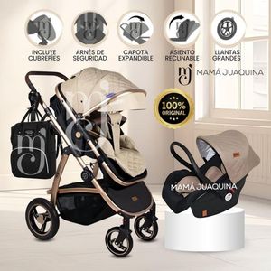 Coche Moisés Travel System «SPEED PRINCE» Porta bebé Beige
