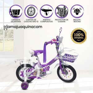 Bicicleta Campera con Canasta Aro 12 «CANDY III» Purple