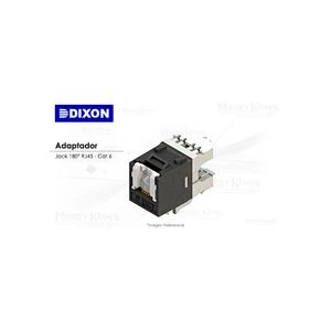 Adaptador Jack 180° RJ45 Cat 6 Dixon Negro - Conexión Rápida y Eficiente para Redes Estables