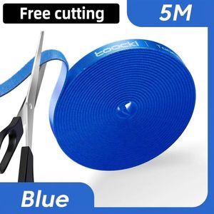 Organizador De Cable Cinta velcro Toocki 10 metros Color Azul
