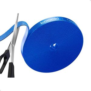 Organizador De Cable Cinta velcro Toocki 10 metros Azul