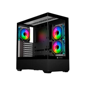 Gabinete Mid Tower Antryx FX 740 ARGB Negro con Iluminación RGB y Amplio Espacio para Ventilación