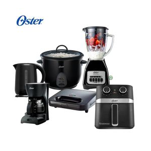 Combo Oster Licuadora+Hervidor+Arrocera+Sandwichera+Cafetera+Freidora